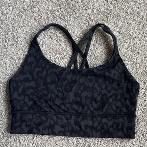 Lululemon Black Leopard Print Sports Bra Size 8